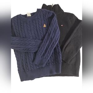 Navy and Black Cable Knit Sweater Set